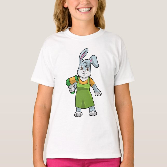 Kaninchen als Frisör T-Shirt (Vorderseite)