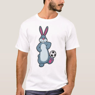 Kaninchen als Fußballspieler mit Fußball T-Shirt