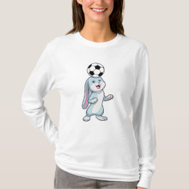 Kaninchen als Fußballspieler mit Fußball T-Shirt