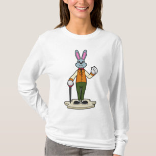 Kaninchen als Gentleman mit Cane T-Shirt