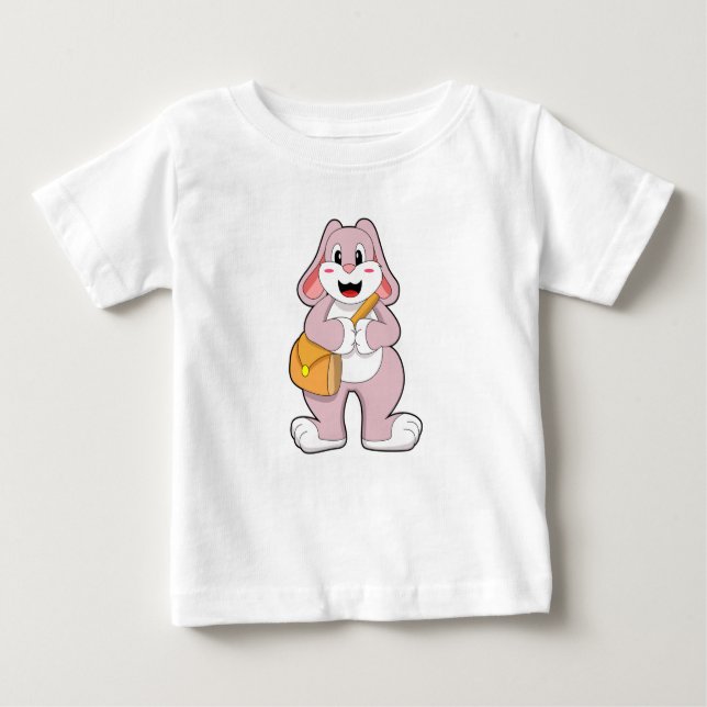 Kaninchen als Hiker mit Tasche Baby T-shirt (Vorderseite)