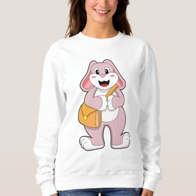 Kaninchen als Hiker mit Tasche Sweatshirt (Vorderseite)