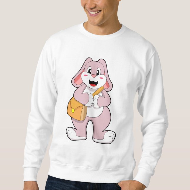 Kaninchen als Hiker mit Tasche Sweatshirt (Vorderseite)
