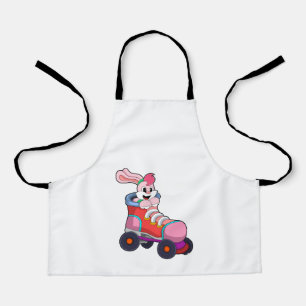 Kaninchen als Inline-Skater mit Inline-Skaten Schürze