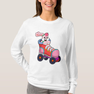 Kaninchen als Inline-Skater mit Inline-Skaten T-Shirt