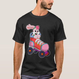 Kaninchen als Inline-Skater mit Inline-Skaten T-Shirt
