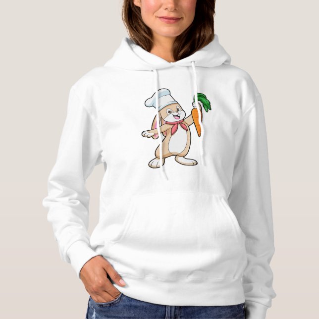 Kaninchen als Koch mit Carrot Hoodie (Vorderseite)