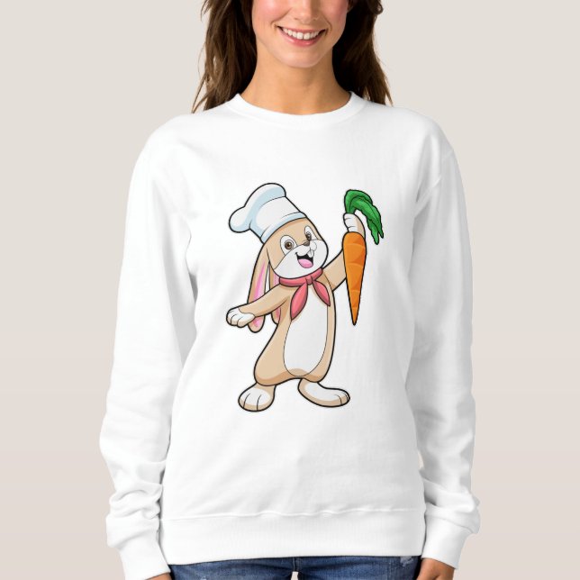Kaninchen als Koch mit Carrot Sweatshirt (Vorderseite)