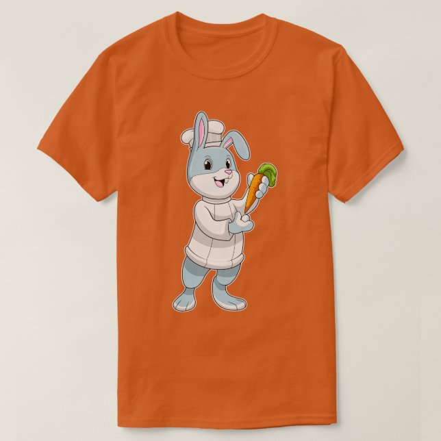 Kaninchen als Koch mit Rote T-Shirt (Design vorne)