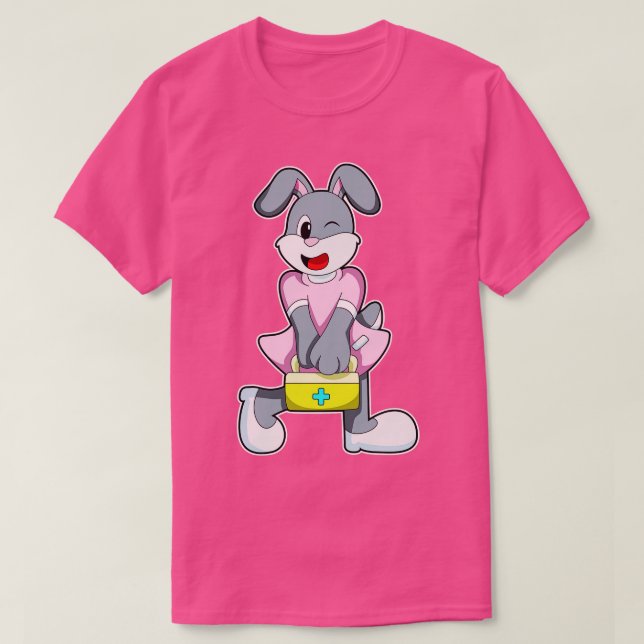 Kaninchen als Medizin mit Verbandskasten T-Shirt (Design vorne)