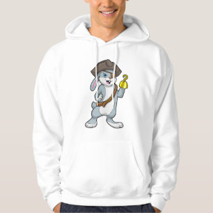 Kaninchen als Pirate mit Hakenhand und Piratenhut Hoodie