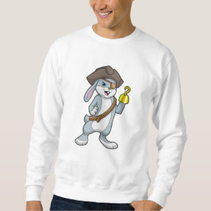 Kaninchen als Pirate mit Hakenhand und Piratenhut Sweatshirt