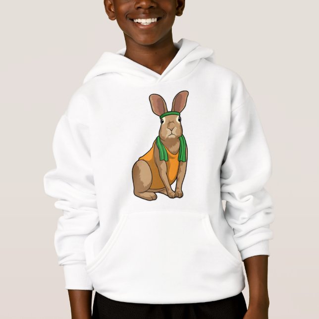 Kaninchen als Runner mit Handtuch Hoodie (Vorderseite)