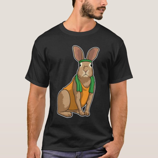 Kaninchen als Runner mit Handtuch T-Shirt (Vorderseite)