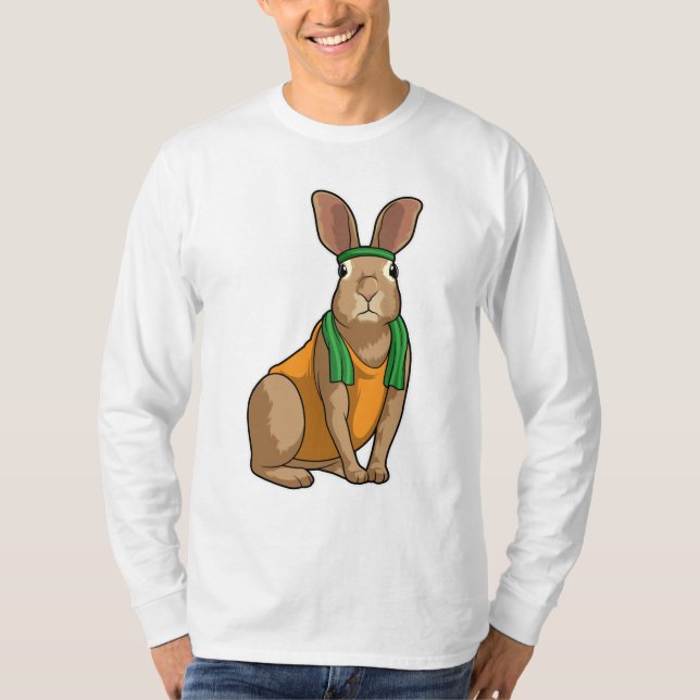 Kaninchen als Runner mit Handtuch T-Shirt (Vorderseite)