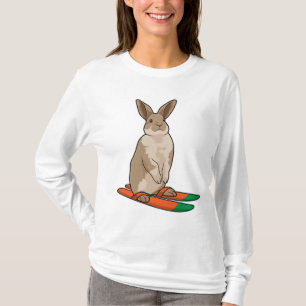 Kaninchen als Skifahrer mit Ski T-Shirt