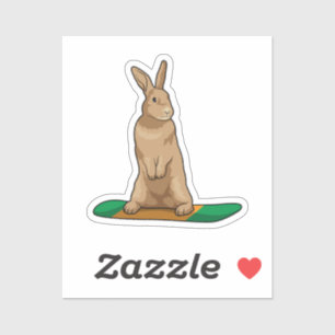 Kaninchen als Snowboarder mit Snowboard Aufkleber