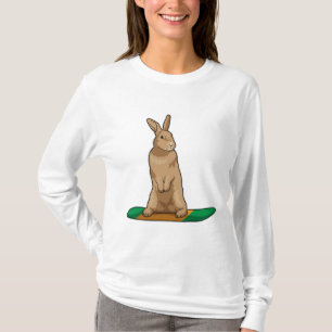 Kaninchen als Snowboarder mit Snowboard T-Shirt
