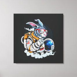 Kaninchen Astronauten Status Stretched Canvas Prin Leinwanddruck