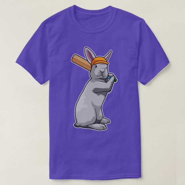 Kaninchen auf Cricket mit Cricket-Fledermaus1 T-Shirt (Design vorne)