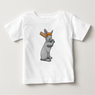 Kaninchen auf Cricket mit Cricket-Schläger Baby T-shirt
