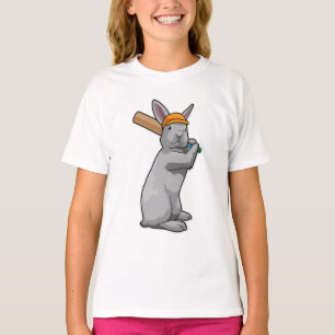 Kaninchen auf Cricket mit Cricket-Schläger T-Shirt