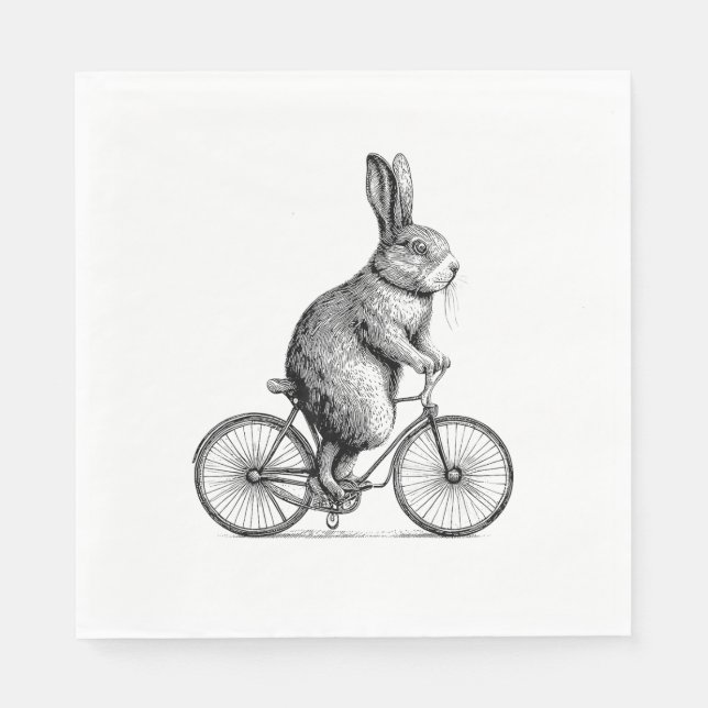 Kaninchen auf dem Bike Bunny Bicycle Men W Serviette (Vorderseite)