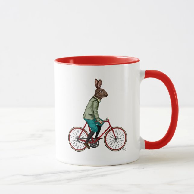 Kaninchen auf dem Fahrrad 2 Tasse (Rechts)