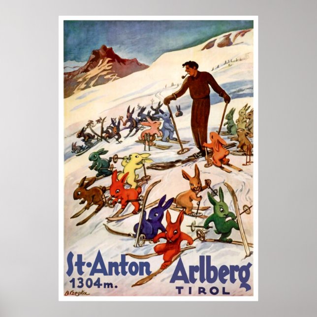 Kaninchen auf St. Anton, Tirol, Österreich Poster (Vorne)
