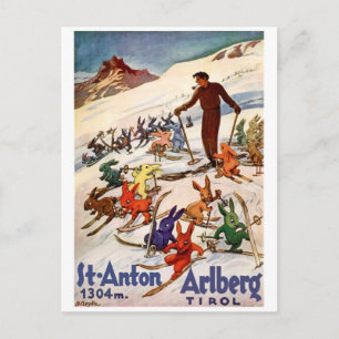 Kaninchen auf St. Anton, Tirol, Österreich Postkarte