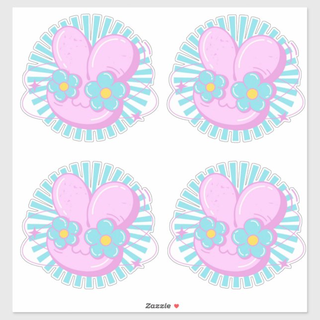 Kaninchen Aufkleber (Blatt)