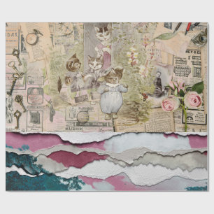 Kaninchen aus zerrissenem Papier Geschenkpapier