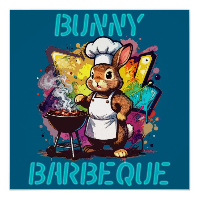 Kaninchen-Barbecue Poster (Vorderseite)