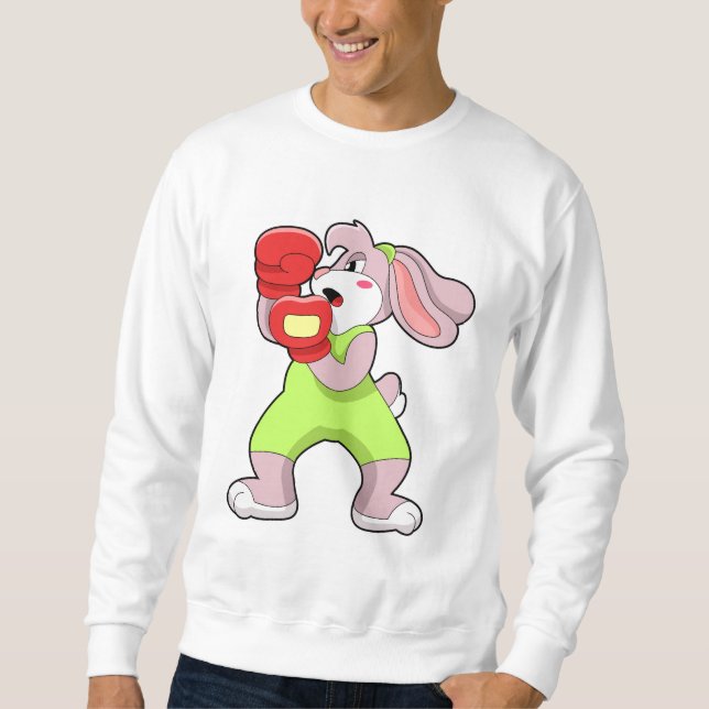 Kaninchen beim Boxen mit Boxhandschuhen Sweatshirt (Vorderseite)