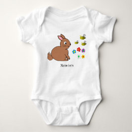 Kaninchen, Bienen und Blume Bodysuit Baby Strampler