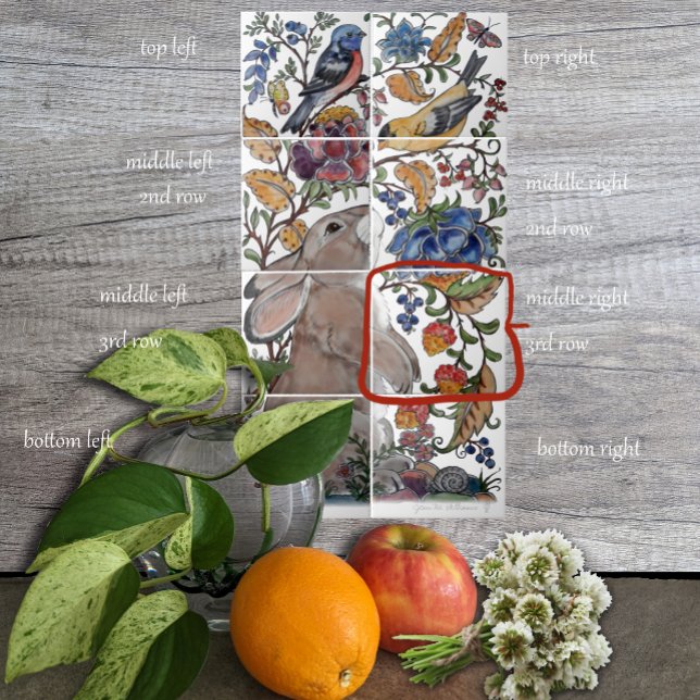 Kaninchen-Bird-Jacobobobohne-Tile-Mural 8pc R Row3 Fliese (Von Creator hochgeladen)