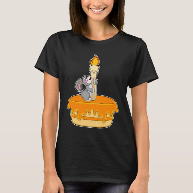 Kaninchen Birthday Cake Candle T-Shirt (Vorderseite)
