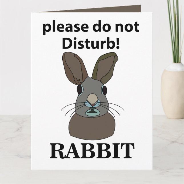 Kaninchen Bitte stören Sie nicht das sonnige Kanin Karte (Vorderseite)