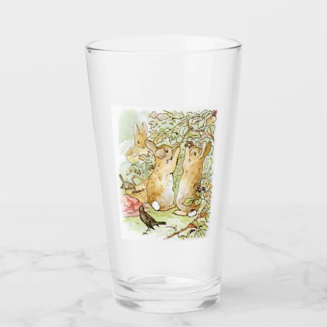 Kaninchen: BlackBerry Picking (Beatrix Potter) Glas (Vorderseite)