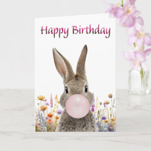Kaninchen bläst rosa Kaugummi Alles Gute zum Gebur Karte