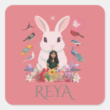 Kaninchen, Blume und Vögel, Personalisierte Gestal