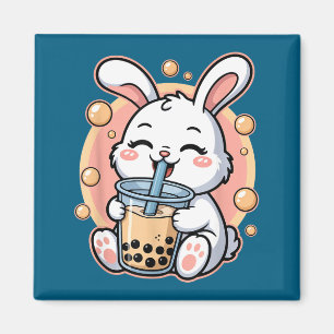 Kaninchen-Boba-Tee-Bubble-Tea Magnet