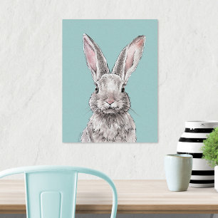 Kaninchen Bunny Animal Art Niedlicher Frühling Poster