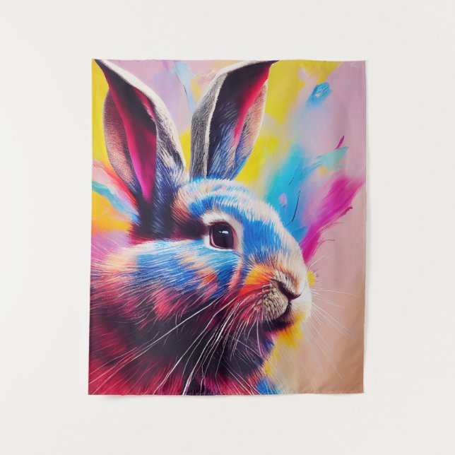 Kaninchen Bunny Animal Discovery Adventure Nature Wandteppich (Vorderseite)