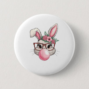 Kaninchen Bunny Blows Ostern Tag Niedlich Frauen Button