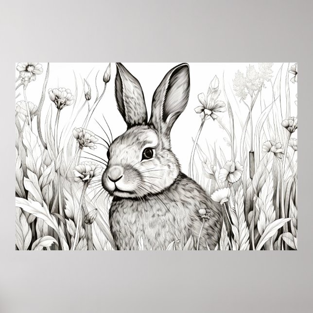 Kaninchen Bunny Friedlich Nature Pinacoteca Casa R Poster (Vorne)