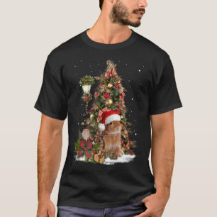 Kaninchen Bunny Santa Tree Lights Zwerg Lop Ohrfei T-Shirt