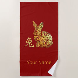 Kaninchen Chinesisches Sternzeichen Horoskop Strandtuch