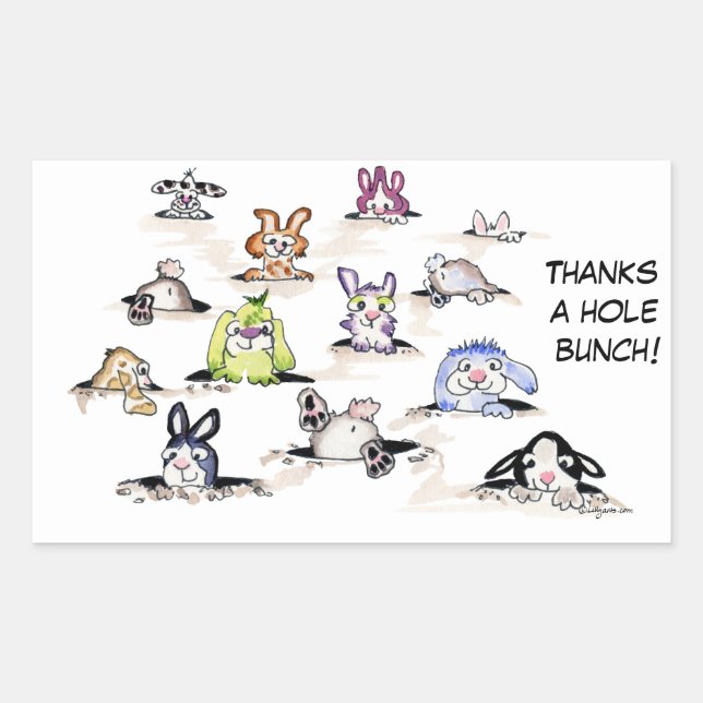 Kaninchen: Danke an einen Hole Bunch Sticker (Vorderseite)