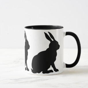 Kaninchen der schwarzen Silhouette Tasse